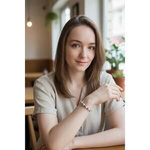 Amethyst & Cream Knotted Glass Pearl Bracelet